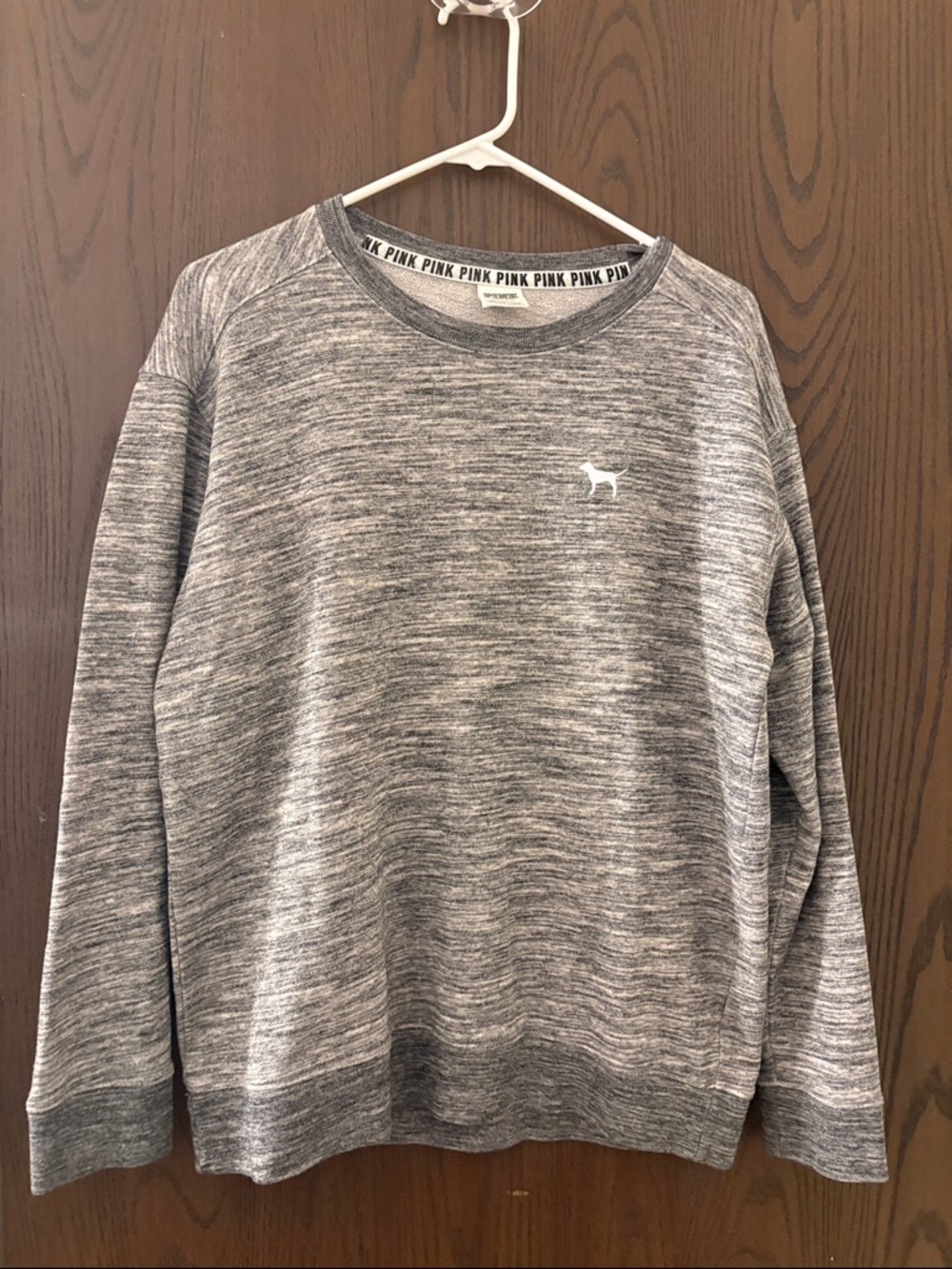 Never Worn PINK Victoria's Secret Grey/White Crewneck Sweater